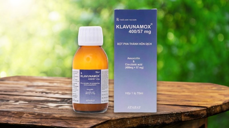 Bột pha hỗn dịch uống Klavunamox 400/57mg trị nhiễm khuẩn