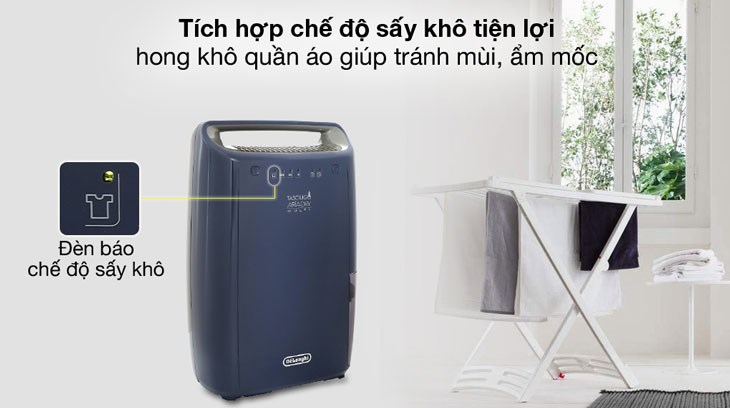 Máy hút ẩm Delonghi DEX216F được tích hợp chế độ sấy khô giúp bạn hong khô quần áo an toàn Máy hút ẩm Delonghi DEX216F được tích hợp chế độ sấy khô giúp bạn hong khô quần áo an toàn