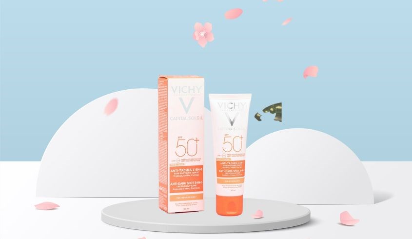 Kem chống nắng dưỡng da 3 trong 1 có màu Vichy Capital Soleil SPF 50+ PA++++ 50 ml 