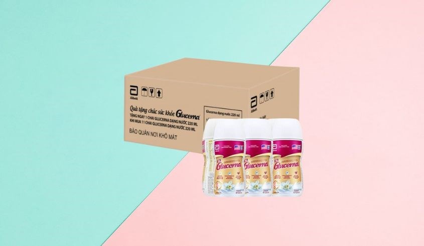 Thùng 30 chai sữa bột pha sẵn Abbott Glucerna hương vani 220 ml (dành cho người bệnh tiểu đường)