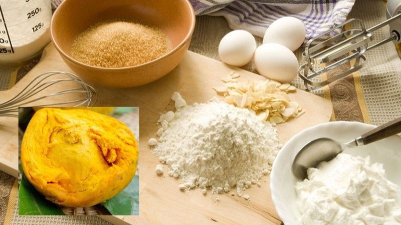 Các nguyên liệu làm bánh từ quả lê ki ma