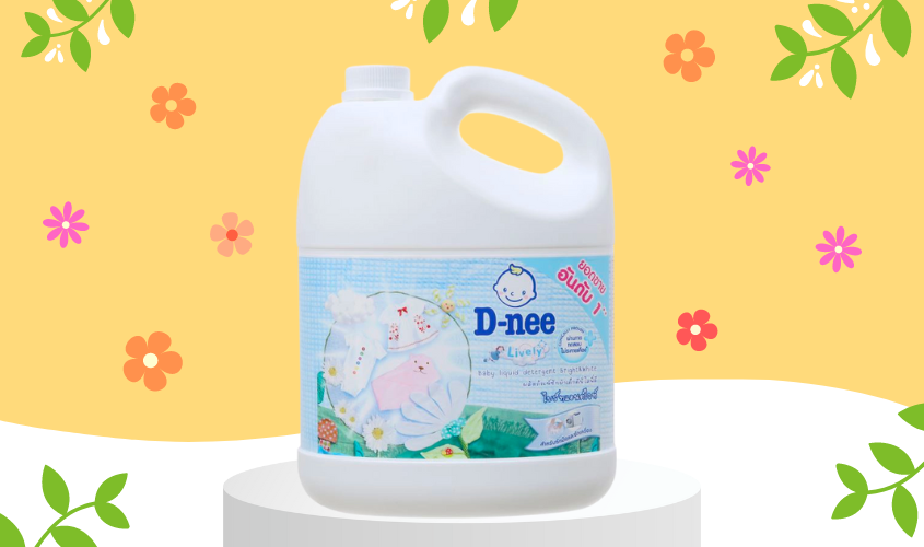 Nước giặt quần áo D-nee trắng thành phần thiên nhiên dịu nhẹ can 3 lít