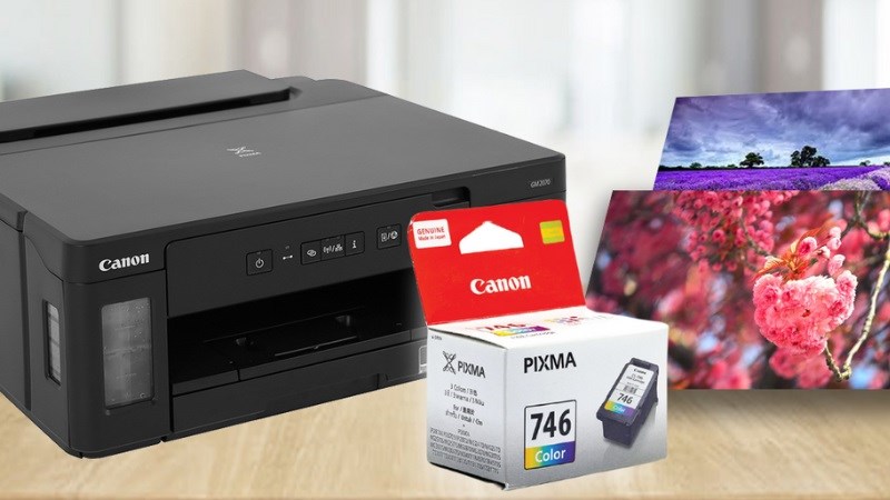 Hộp mực in phun màu Canon CL-746 Xanh, Đỏ, Vàng in được khoảng 180 trang A4 với độ phủ 5%