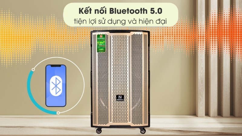 Loa Nanomax được tích hợp Bluetooth 5.0 hiện đại, kết nối được với nhiều thiết bị 