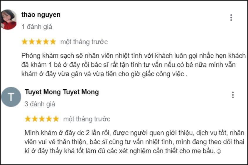 Phòng khám nhận được nhiều đánh giá tốt Phòng khám nhận được nhiều đánh giá tốt