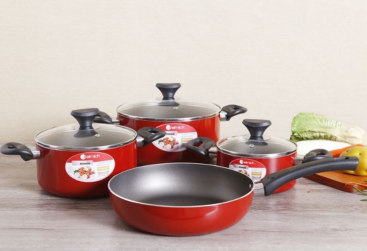 Kitchen accessories like the Elmich EL1162 aluminum frying pan set with a glass lid need to be replaced regularly for safer cooking