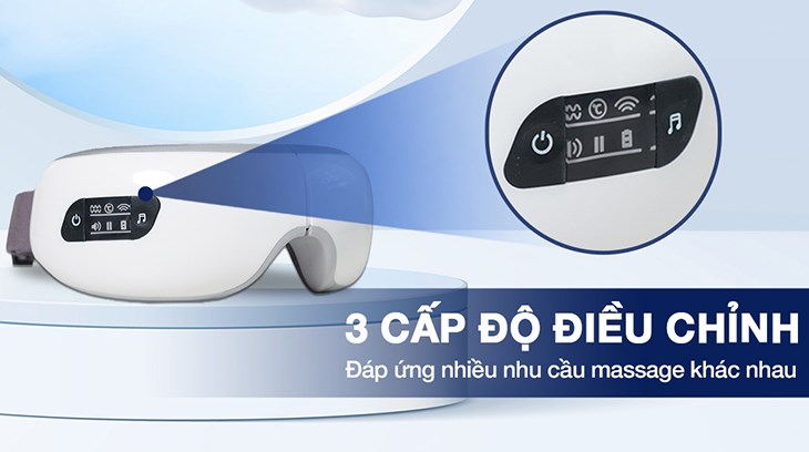 Máy Massage Mắt Fuji Luxury FJ S650 với 3 cấp độ điều chỉnh trên bảng điều khiển