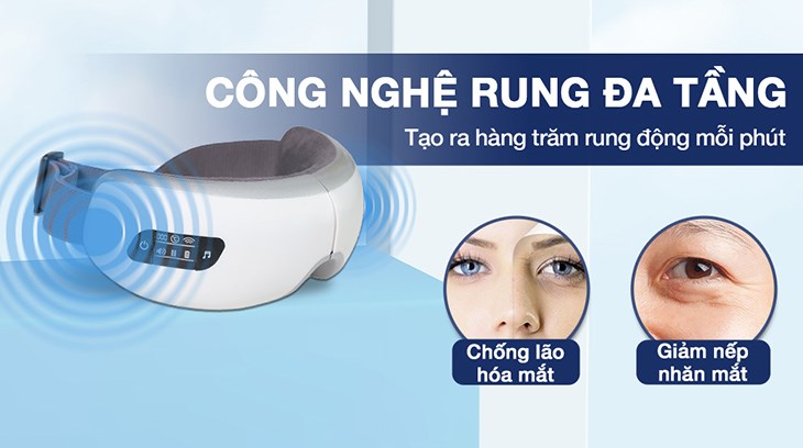 Máy Massage Mắt Fuji Luxury FJ S650 được tích hợp công nghệ rung đa tầng giúp ngăn ngừa các bệnh về mắt