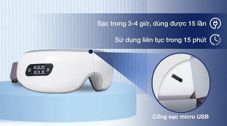 Máy Massage Mắt Fuji Luxury FJ S650 sạc quả cổng USB tiện lợi và nhanh chóng Máy Massage Mắt Fuji Luxury FJ S650 sạc qua cổng USB tiện lợi và nhanh chóng