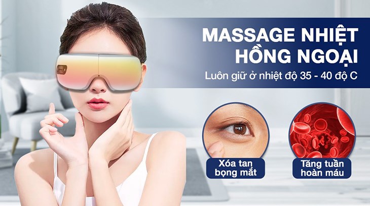 Máy Massage Mắt Fuji Luxury FJ S650 giúp tăng lưu thông máu quanh vùng mắt, giảm quầng thâm mắt dần Máy Massage Mắt Fuji Luxury FJ S650 giúp tăng lưu thông máu quanh vùng mắt, giảm quầng thâm mắt dần