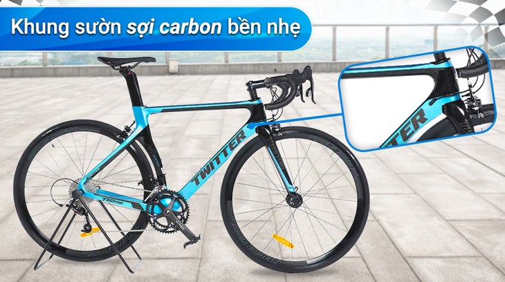 Khung sườn xe đạp thể thao Road Twitter T10 Pro C Brake Main 29 inch Size M được làm từ sợi carbon nhẹ, có độ bền cao