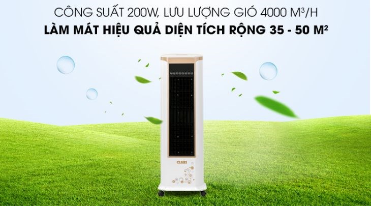 Quạt điều hòa Clari FL-926-2 có công suất mạnh mẽ, thích hợp dùng cho cả không gian gia đình và các khu vực cộng đồng