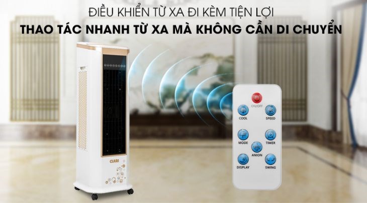 Quạt điều hòa Clari FL-926-2 có đi kèm điều khiển từ xa tiện lợi với giá chỉ 5.040.000 VNĐ (giá cập nhật ngày 11/03/2023, có thể thay đổi theo thời gian)