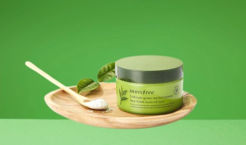 Mặt Nạ Trà Xanh Innisfree 5-Minute Green Tea Leaf Powder Face Mask