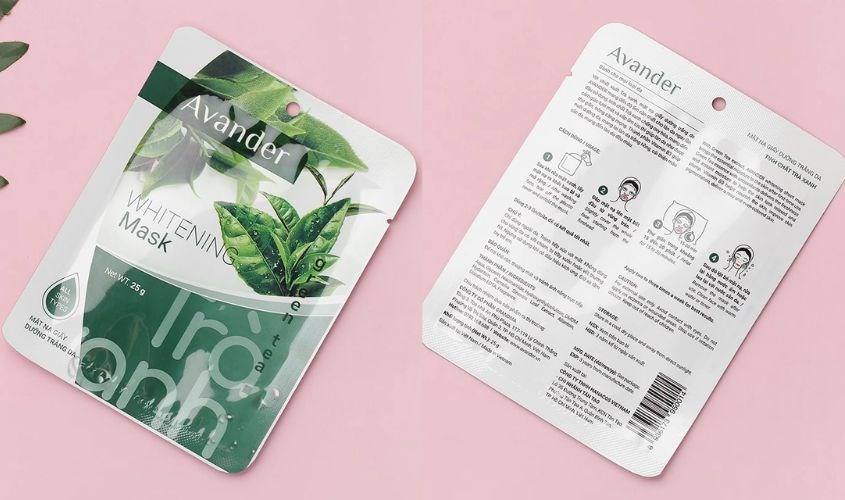 Mặt nạ giấy tinh chất Trà Xanh dưỡng trắng da Avander 25g