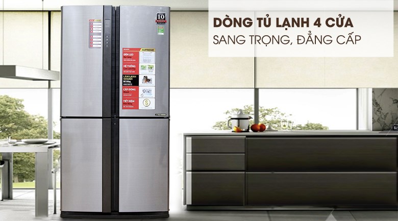 Tủ lạnh Sharp 630 sở hữu thiết kế 4 cửa sang trọng