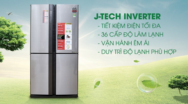 Tủ lạnh Sharp 630 và 631 tiết kiệm điện tốt nhờ được tích hợp công nghệ J-Tech Inverter