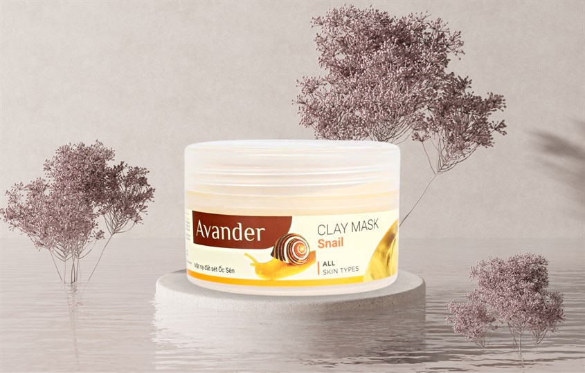 Mặt nạ đất sét Ốc Sên dưỡng sáng, tái tạo da Avander 110g (Hũ)