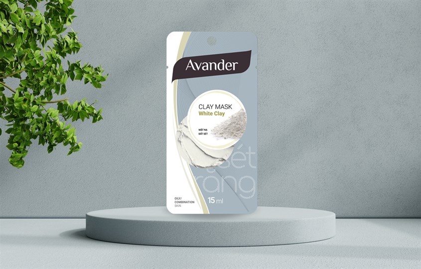 Mặt nạ đất sét trắng làm sạch sâu, dưỡng sáng da Avander 15 ml (Gói)