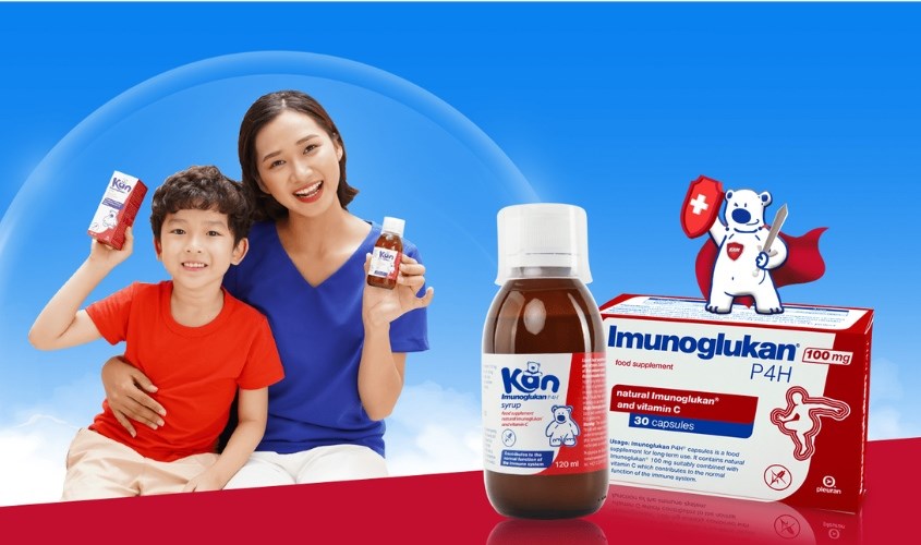 Siro Pleuran Kan Imunoglukan P4H tăng đề kháng 120 ml