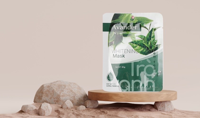 Mặt nạ giấy tinh chất Trà Xanh dưỡng trắng da Avander 25g