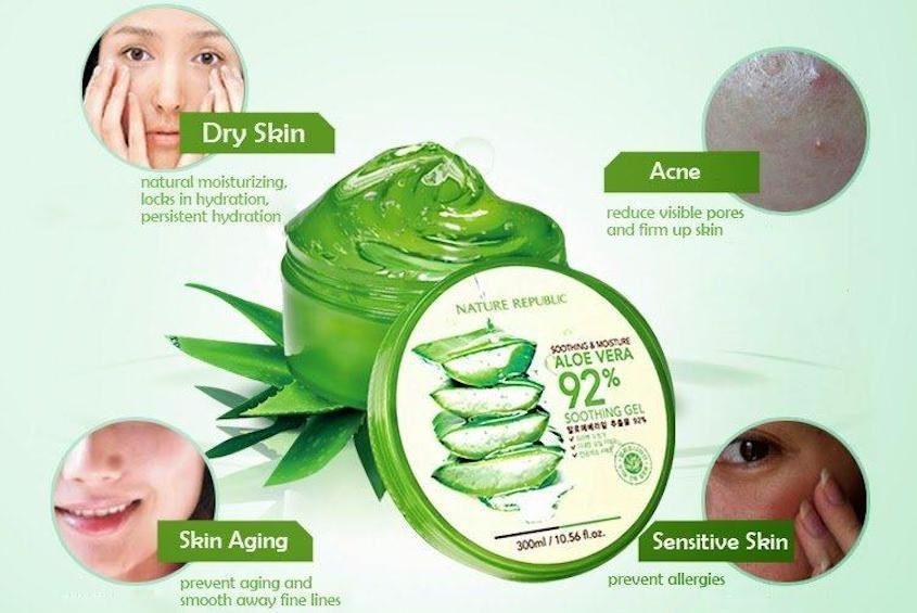 Gel lô hội Nature Republic phù hợp cho da thường, da khô và da hỗn hợp thiên khô