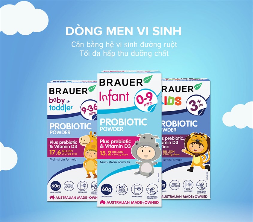 Men vi sinh BrauerKids Probiotic Powder