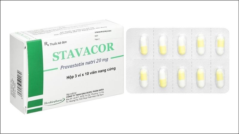 Stavacor 20mg trị rối loạn lipid máu (3 vỉ x 10 viên)