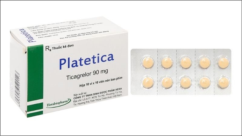 Platetica 90mg dự phòng biến cố huyết khối do xơ vữa (10 vỉ x 10 viên)