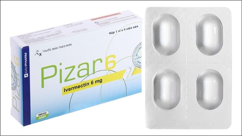 Pizar 6 trị giun sán (1 vỉ x 4 viên)