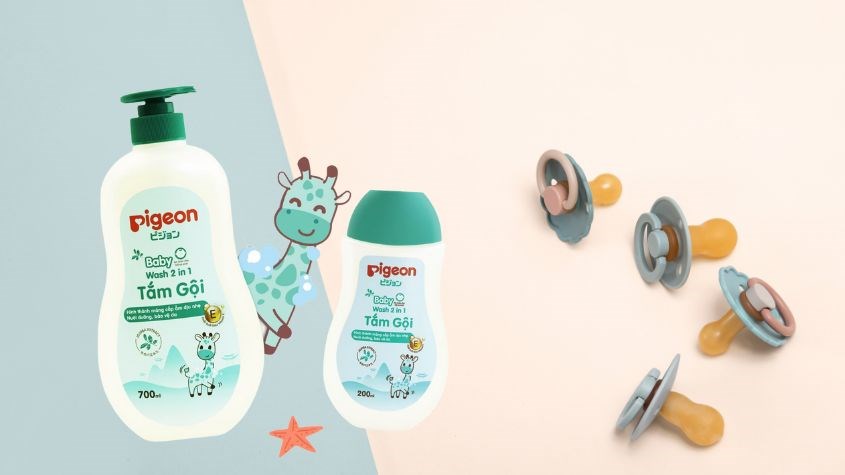 Sữa tắm gội cho bé Pigeon 2 trong 1 chiết xuất Jojoba 700 ml