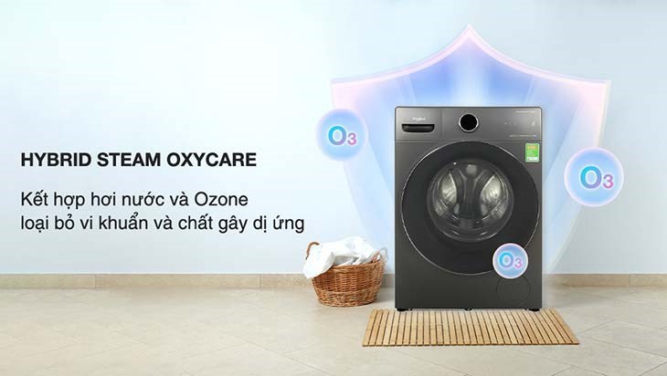 Giặt kép kết hợp hơi nước và khử Ozone giúp loại bỏ vi khuẩn và chất gây dị ứng