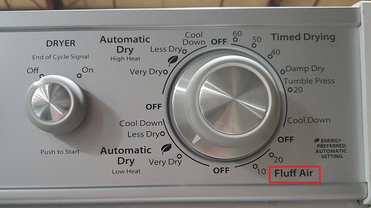 chức năng sấy không cần nhiệt air fluff