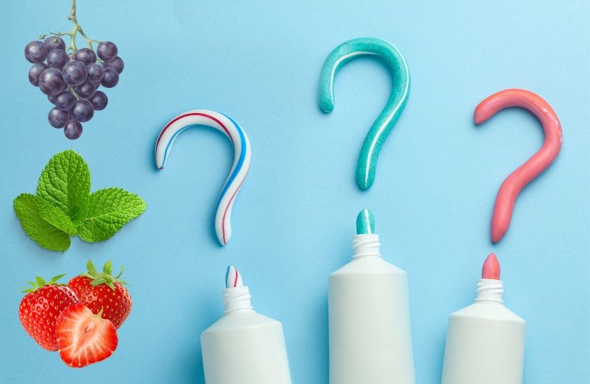 Hương vị trái cây thơm ngọt sẽ giúp tăng hứng thú của bé khi đánh răng