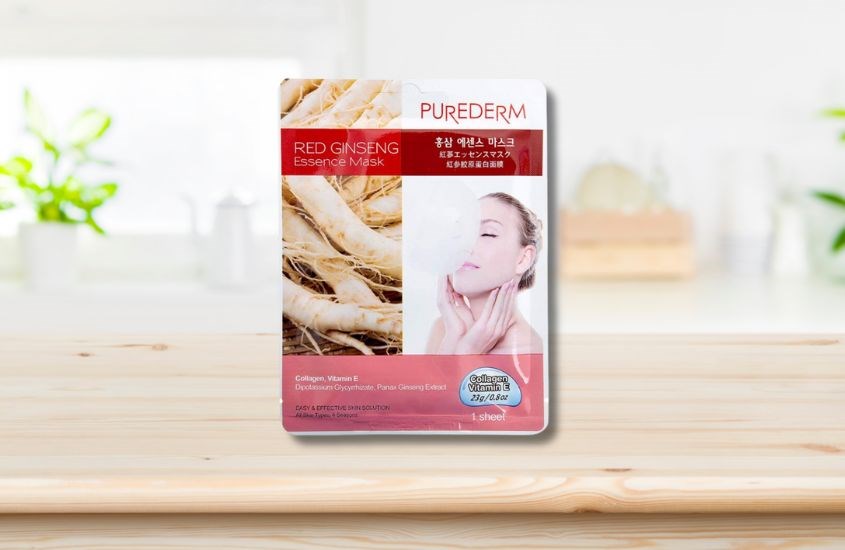 Mặt nạ giấy tinh chất Nhân Sâm Đỏ phục hồi da Purederm 23g