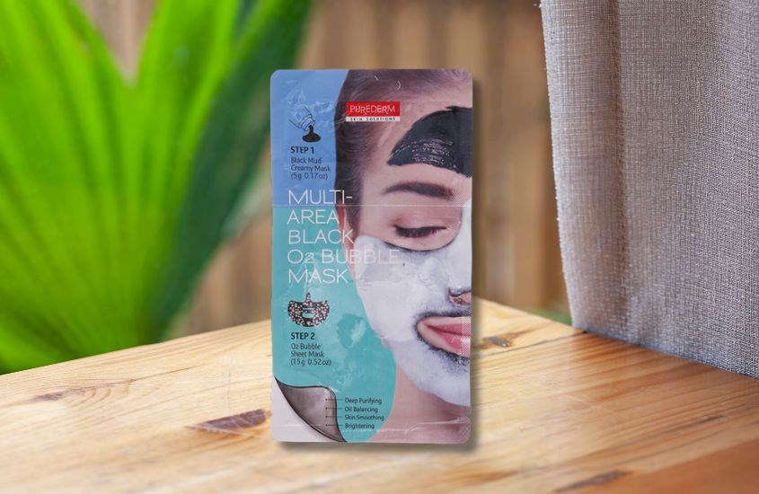 Mặt nạ 2 chức năng bùn đen và oxy Purederm