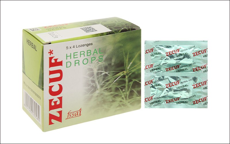 Kẹo ngậm Zecuf hỗ trợ giảm ho, đau rát họng hộp 20 viên