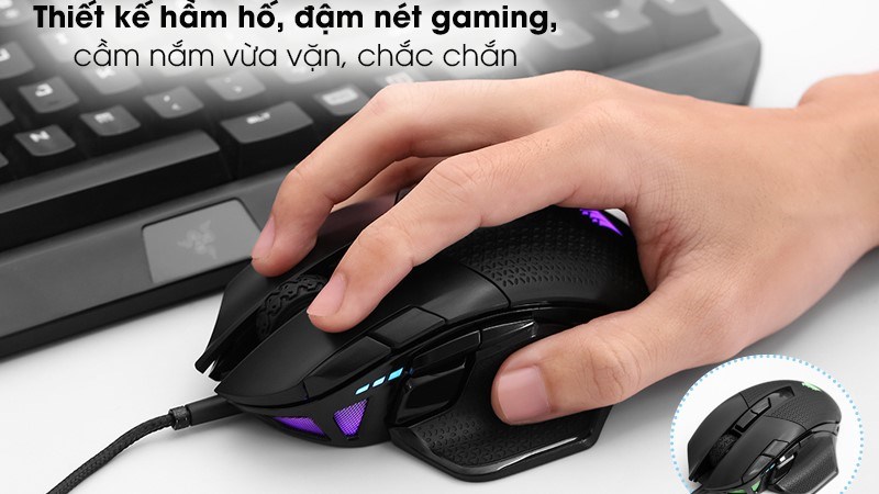 Chuột máy tính Corsair với thiết kế mạnh mẽ, năng động, cá tính