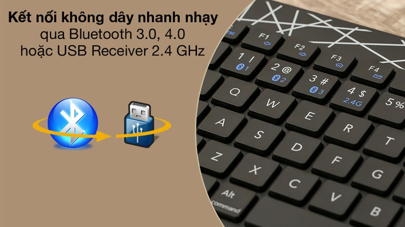 Bàn phím Rapoo với kết nối chuyển đổi linh hoạt