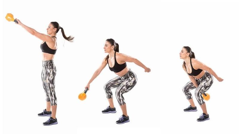 Bài tập Alternating Kettlebell Swing giúp có cơ mông đẹp