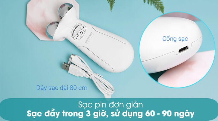 Máy massage Lifetrons EP-400 Cổng sạc USB, thời gian sạc khoảng 3 giờ đáp ứng nhu cầu sử dụng thường xuyên của bạn