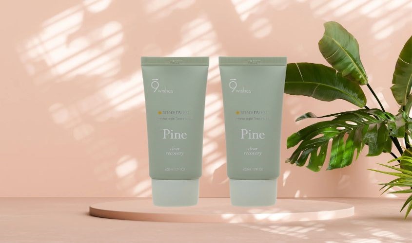 Kem chống nắng thanh lọc và phục hồi da 9 Wishes Pine SPF 50+ PA++++ 50 ml 