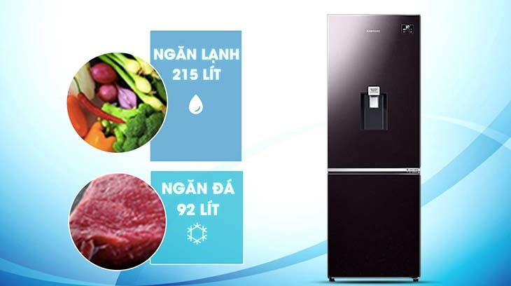 Tủ lạnh Samsung Inverter 307 lít RB30N4190BY/SV có dung tích sử dụng 307 lít phù hợp với gia đình từ 3 - 4 người