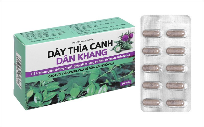 Dây Thìa Canh Dân Khang hỗ trợ làm giảm đường huyết hộp 30 viên
