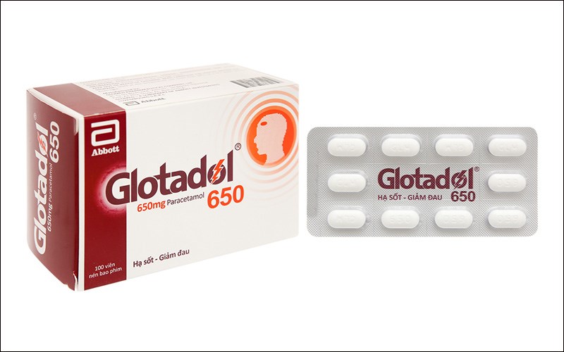 Glotadol 650 giảm đau, hạ sốt (10 vỉ x 10 viên)