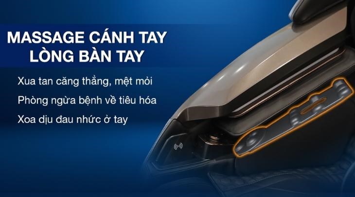 Tính năng massage cánh tay và lòng bàn tay cao cấp của Ghế massage Fuji Luxury FJ S99 Cullian giúp ngăn ngừa nhiều căn bệnh nguy hiểm