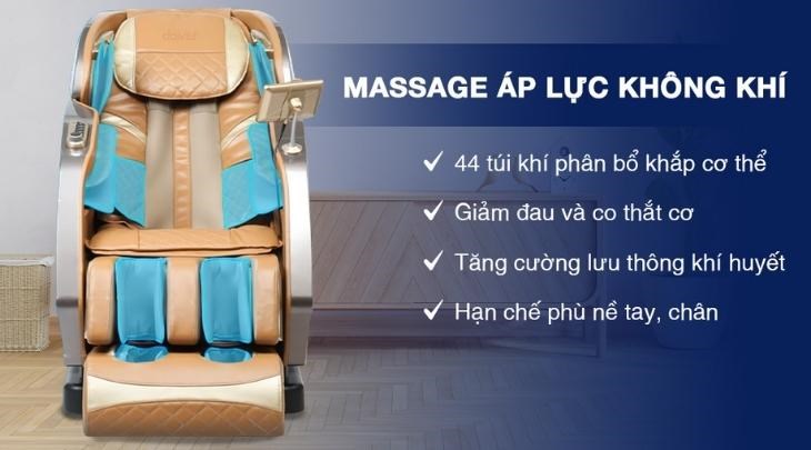 Chương trình massage áp lực không khí của Ghế massage cao cấp Daikiosan DKGM-20004 với 6 cấp độ tùy chỉnh giúp mang đến hiệu quả massage như ý