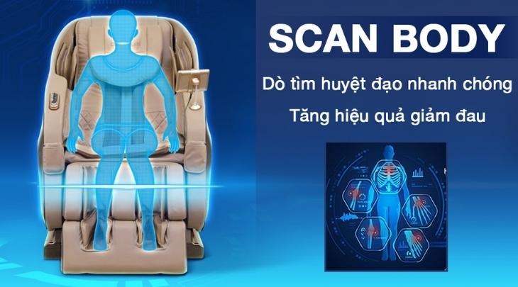 Ghế massage Daikiosan DKGM-20001 sở hữu tính năng Scan Body cho khả năng tìm huyệt đạo chính xác