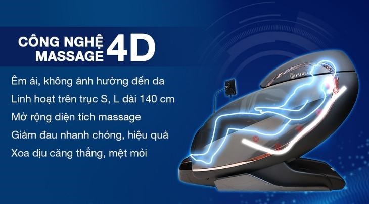 Ghế massage cao cấp Fuji Luxury FJ S99 Cullian với công nghệ massage con lăn 4D tích hợp AI cho hiệu quả nhanh chóng và rõ rệt