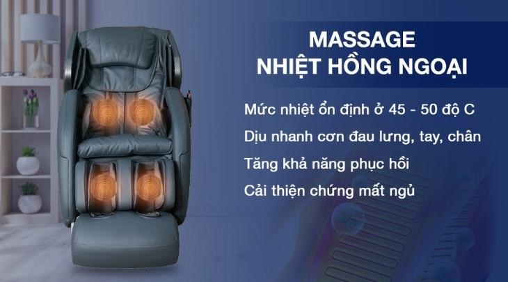 Công nghệ massage nhiệt hồng ngoại của ghế massage cao cấp Fuji Luxury FJ 686 sẽ mang lại cho bạn giấc ngủ ngon hơn